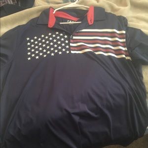 izod American flag golf shirt xxl